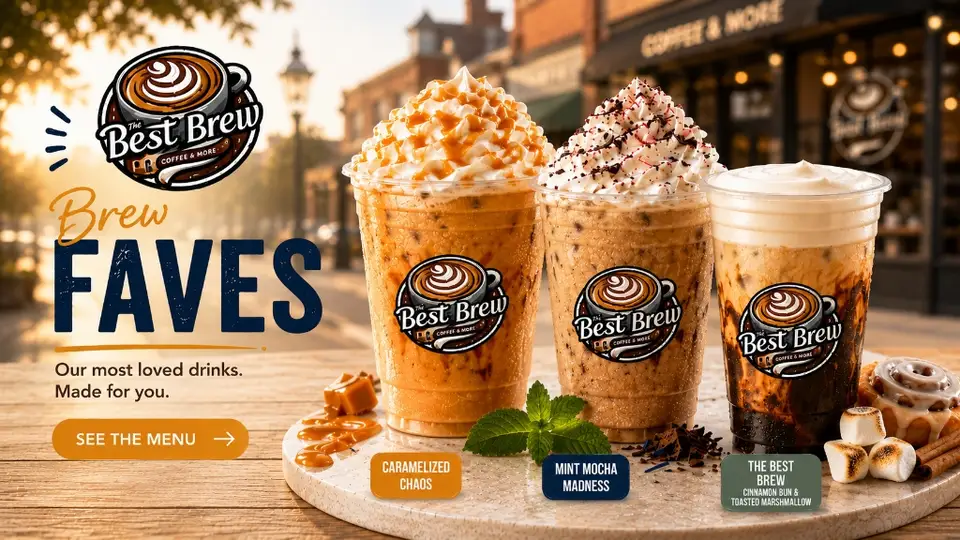 Best Brew On The Go — Brew Faves: Caramelized Chaos, Mint Mocha Madness, and The Best Brew specialty drinks