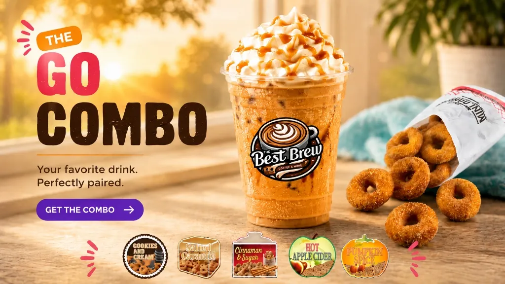 Best Brew On The Go — The GO Combo: your favorite drink and fresh mini donuts